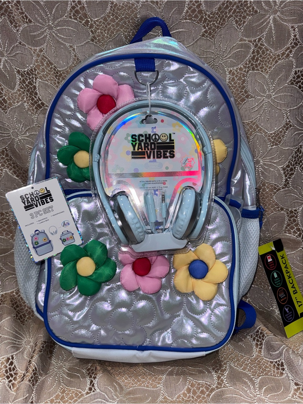 Brand New Holographic Backpack 3pc Set